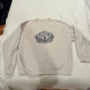 Brandy Melville Cream Graphic Crewneck Sweatshirt